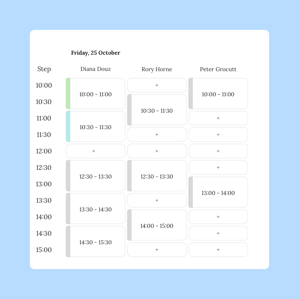 A shared calendar for the entire team